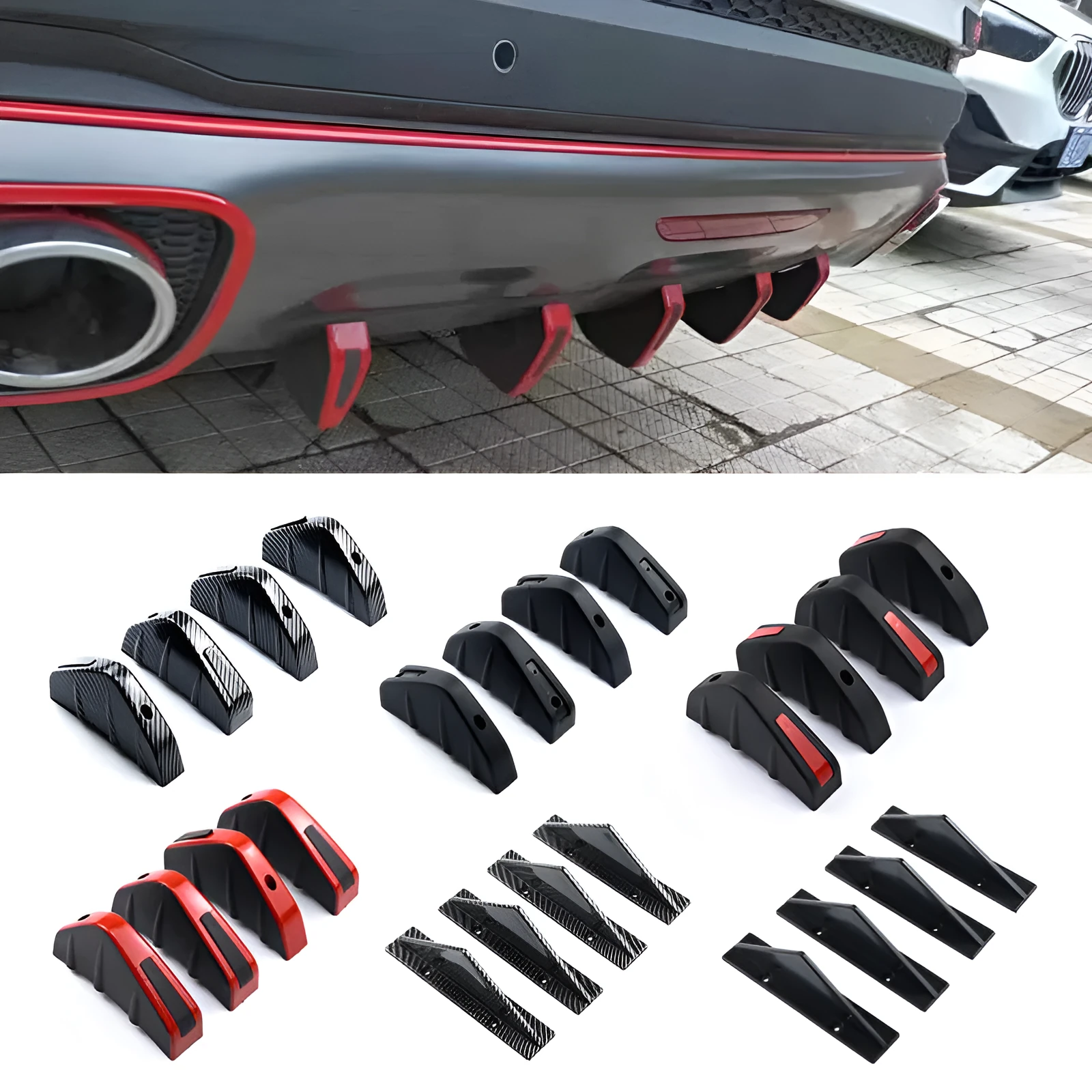 Black triangular car rear spoiler with 15cm width for General Motors vehicles
