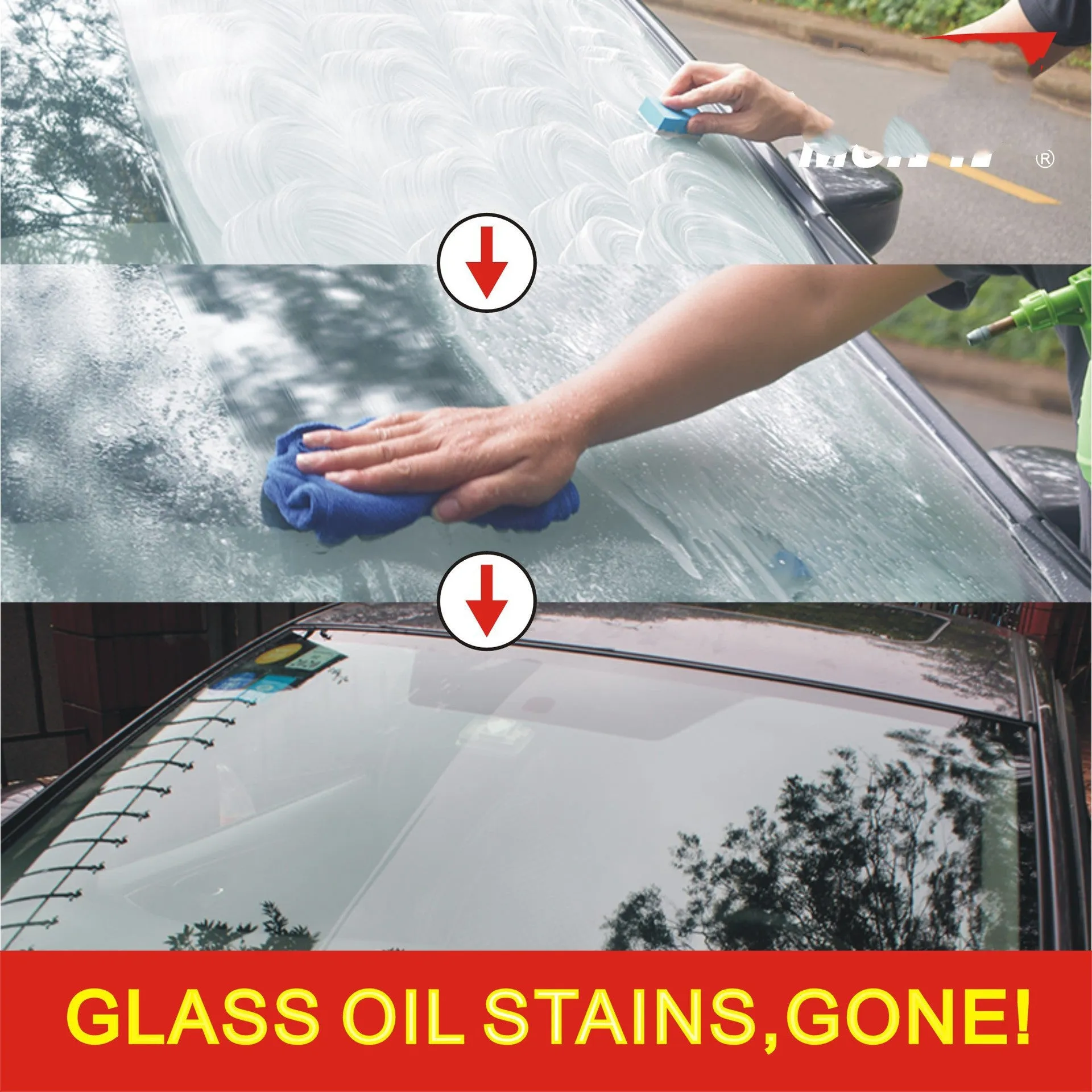 15ml automotive glass water anti-fog cleaning product in white English version packaging