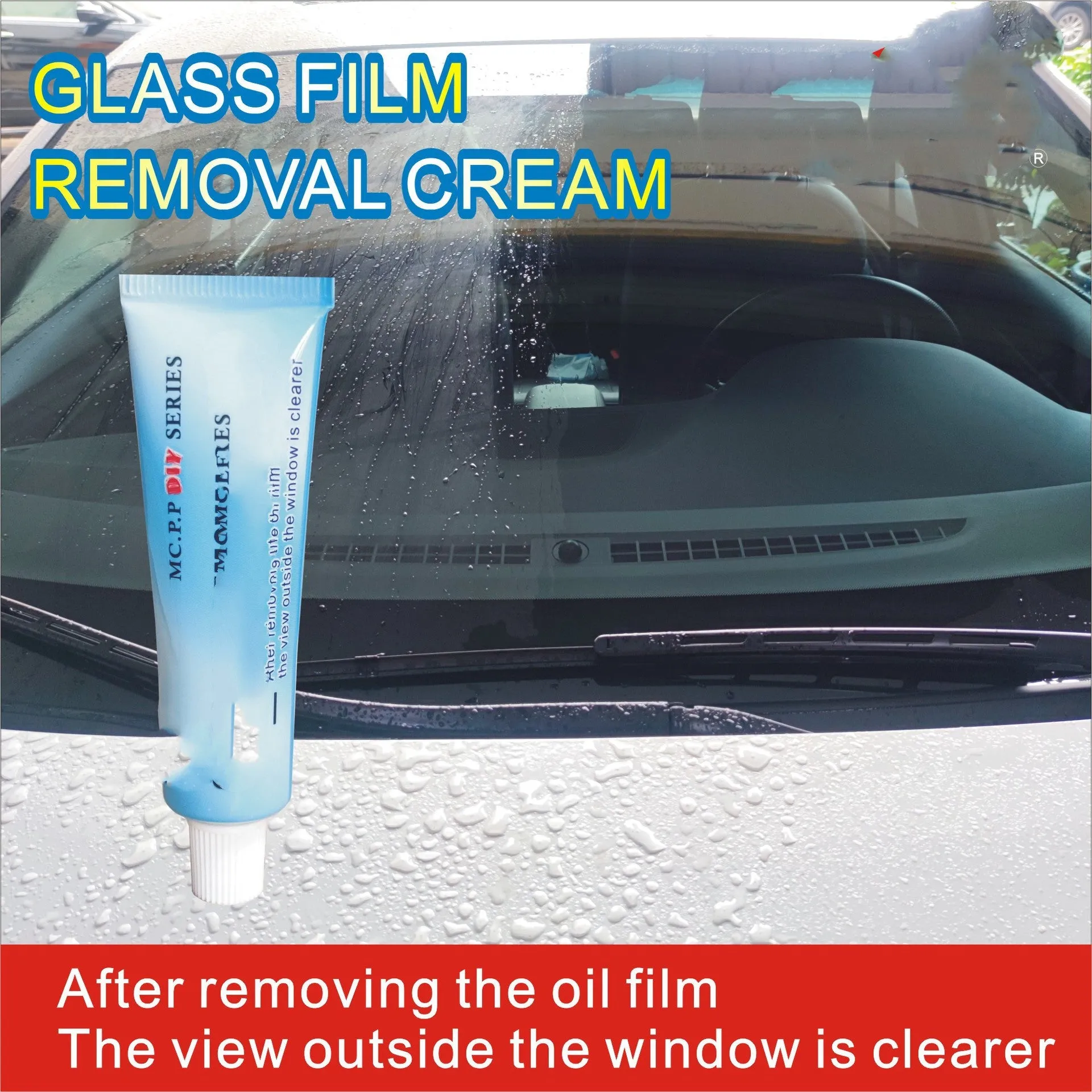 15ml automotive glass water anti-fog cleaning product in white English version packaging