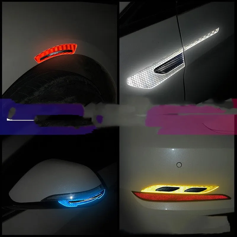 Blue reflective warning tape strips for car bumper protection measuring 17mm wide