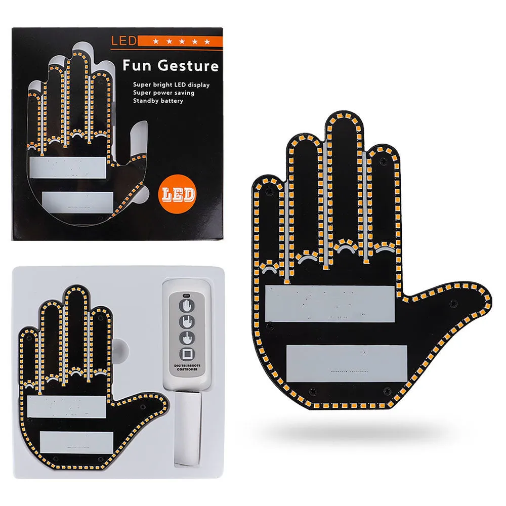 LED multi-function warning decoration car atmosphere finger lights with remote control for men and women