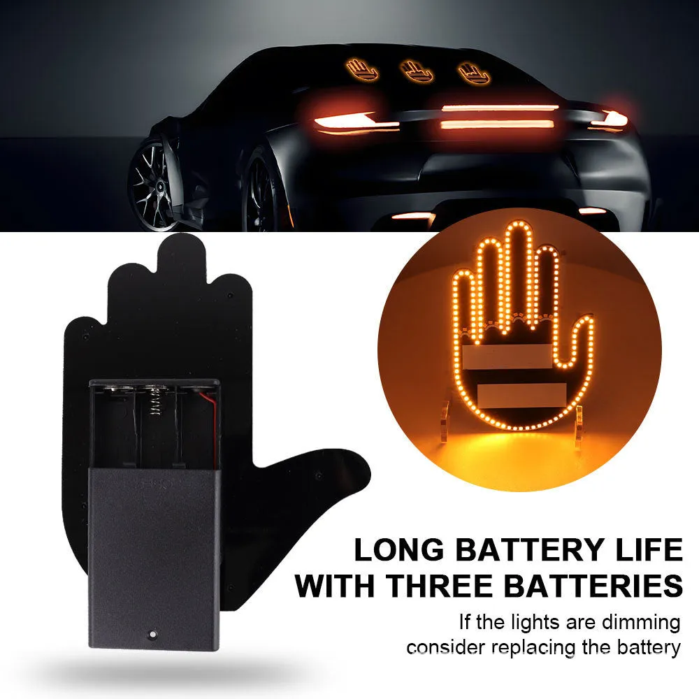 LED multi-function warning decoration car atmosphere finger lights with remote control for men and women