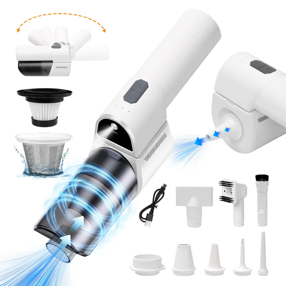 Cordless handheld vacuum 18000Pa with LED light and black ABS PC body on car seat
