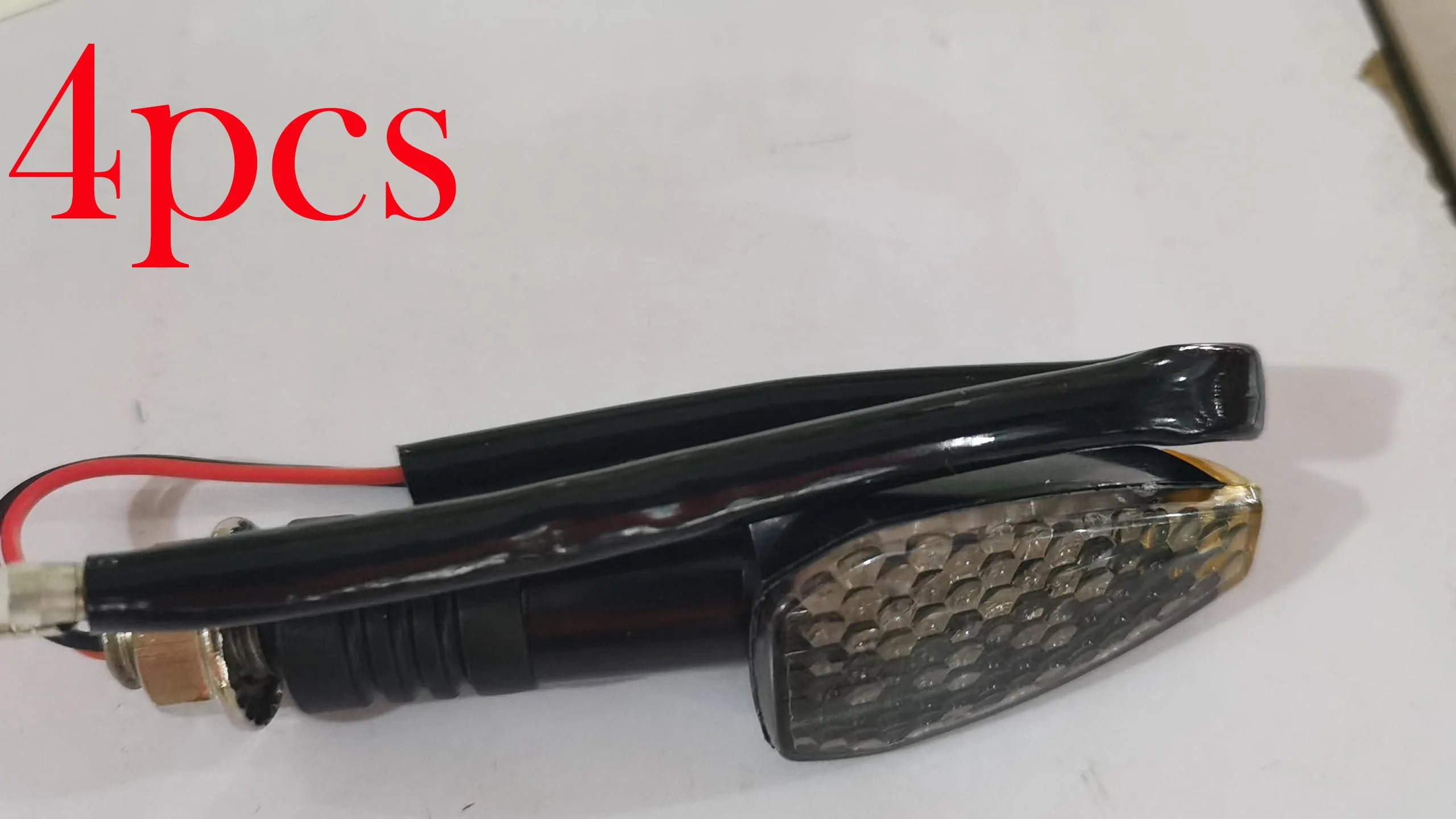 Motorcycle LED turn signal light 85mm length blackened shell yellow indicator