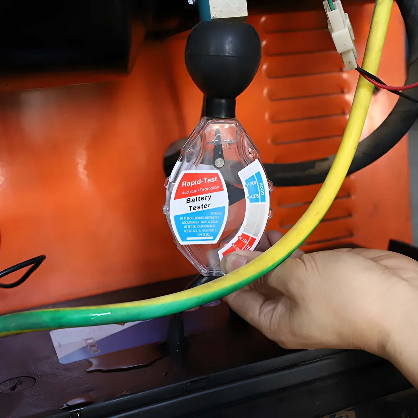 ABS plastic battery hydrometer analyser for lead acid electrolyte testing with suction mechanism
