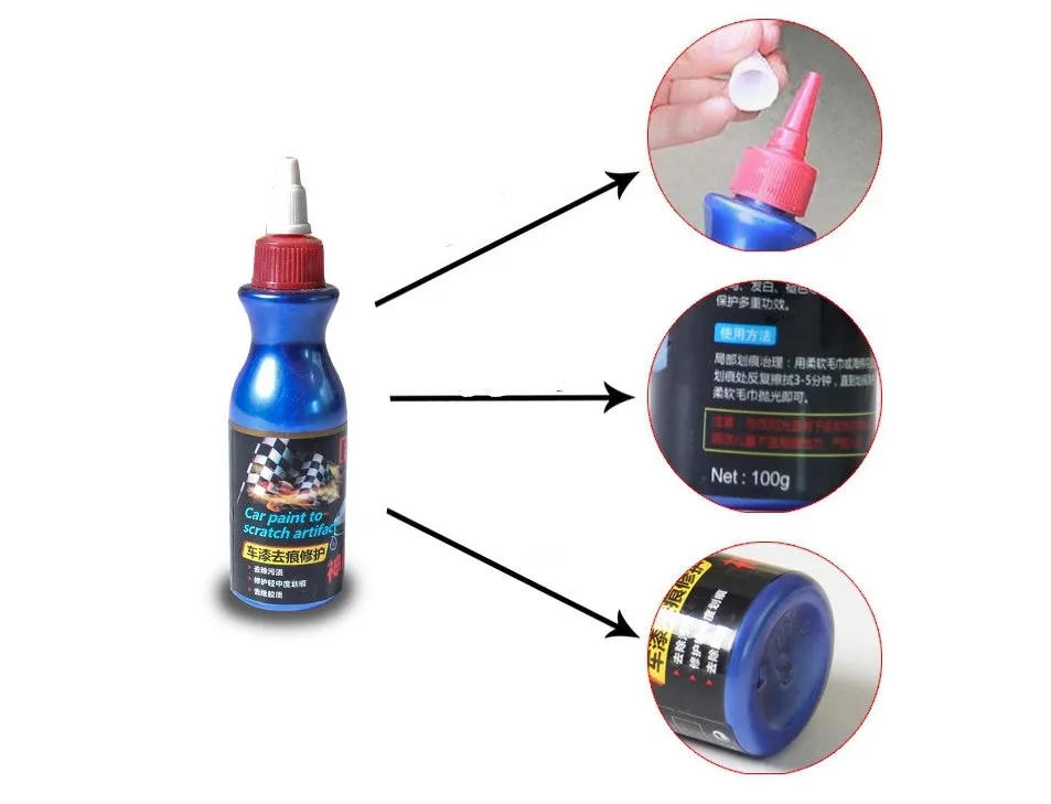 Recipe car paint repair liquid scratch remover bottle for light scratches and prints