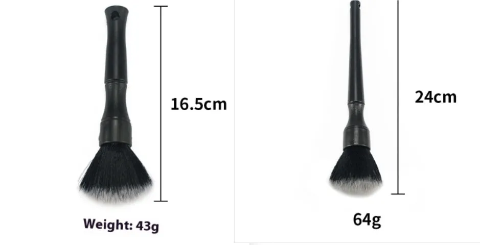 Car detail brush with soft nylon bristles, interior cleaning brush for vents and dashboards