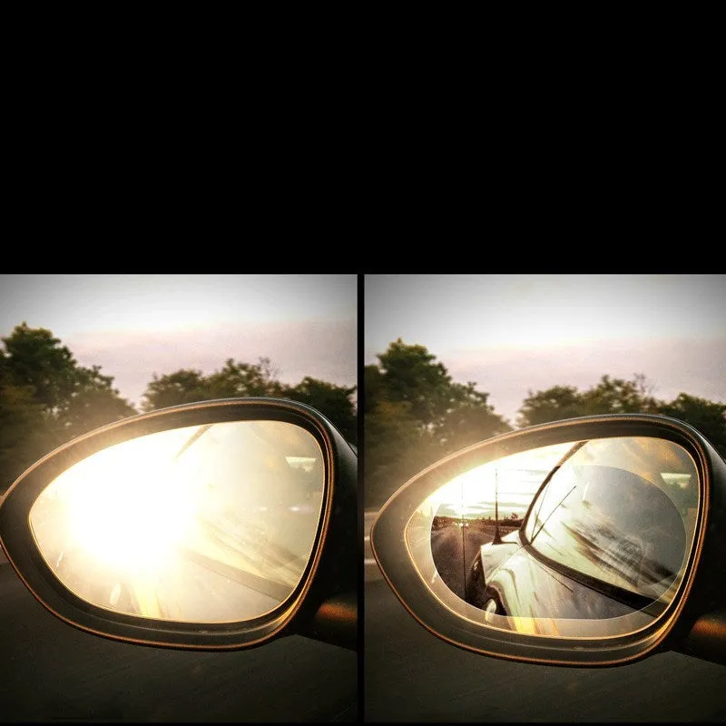 Transparent rain proof film for car rearview mirror with optical grade PET and scratch resistant coating