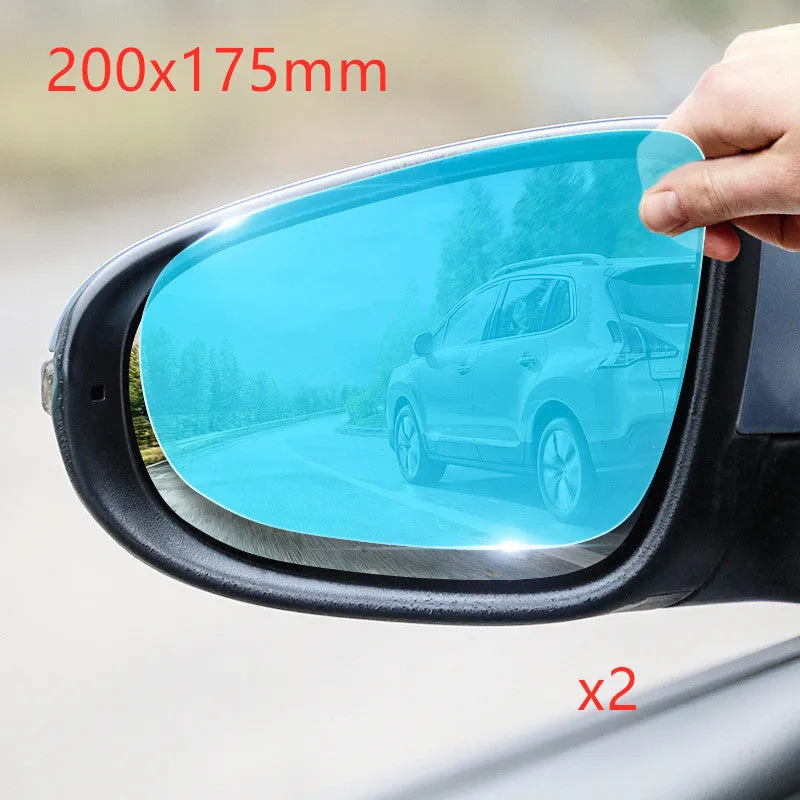 Transparent rain proof film for car rearview mirror with optical grade PET and scratch resistant coating