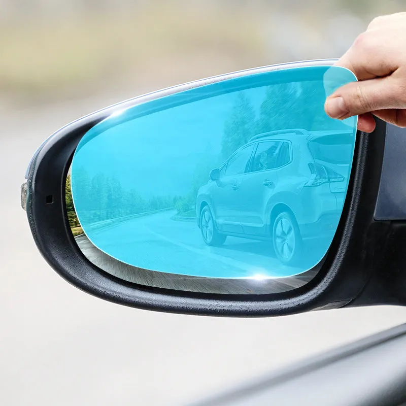 Transparent rain proof film for car rearview mirror with optical grade PET and scratch resistant coating