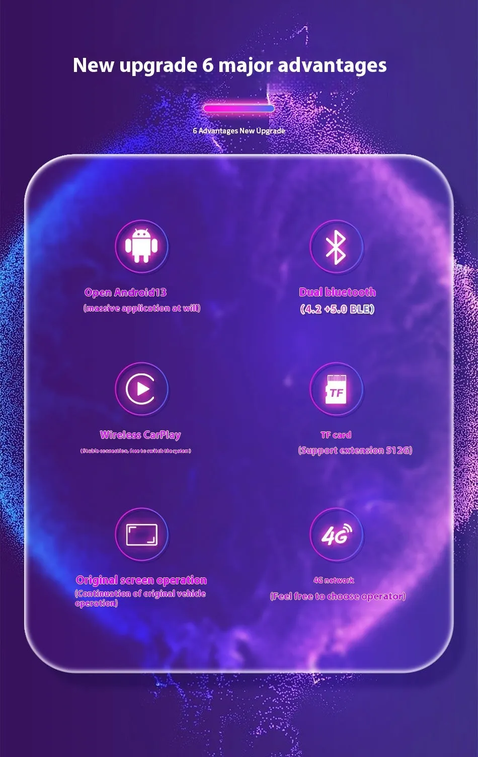 Carplay smart car networking box wired to wireless Qualcomm Eurasian version with two data cables