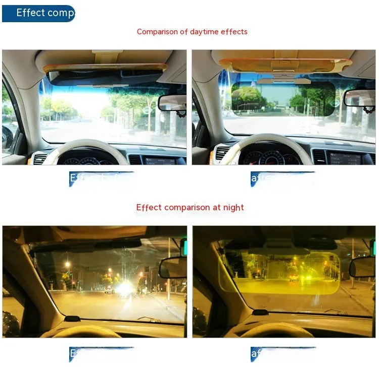 Car day and night sun goggles with reflective lenses for driving glare protection, small 32x12 cm size, PVC material