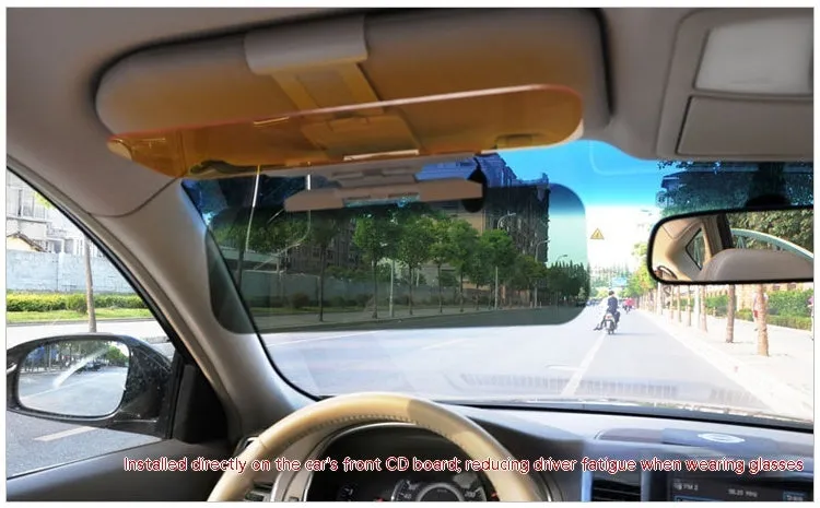 Car day and night sun goggles with reflective lenses for driving glare protection, small 32x12 cm size, PVC material