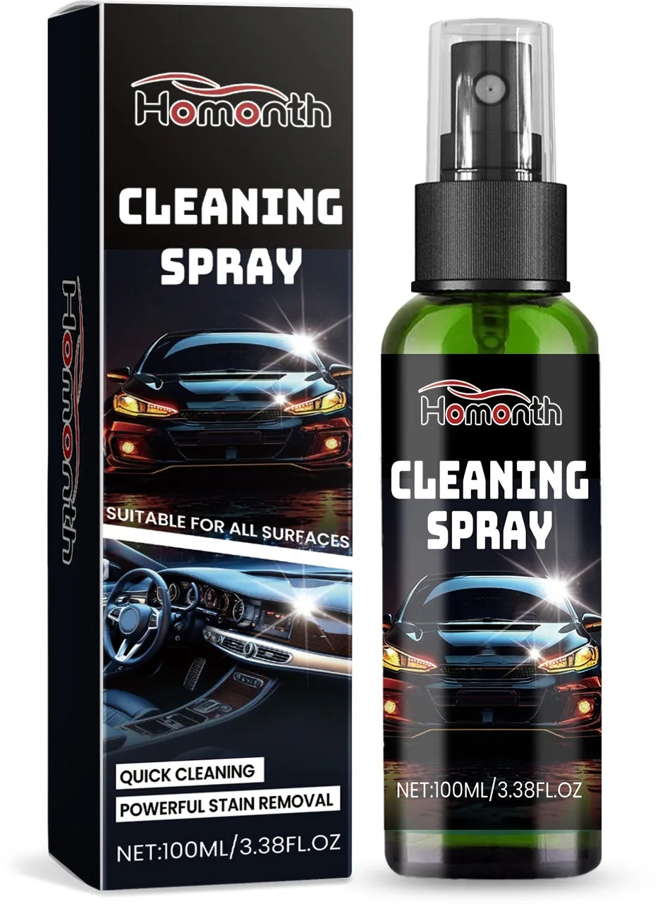 Multi-purpose cleaning spray in compact 3.8x3.8x14.4cm bottle with surfactant formula