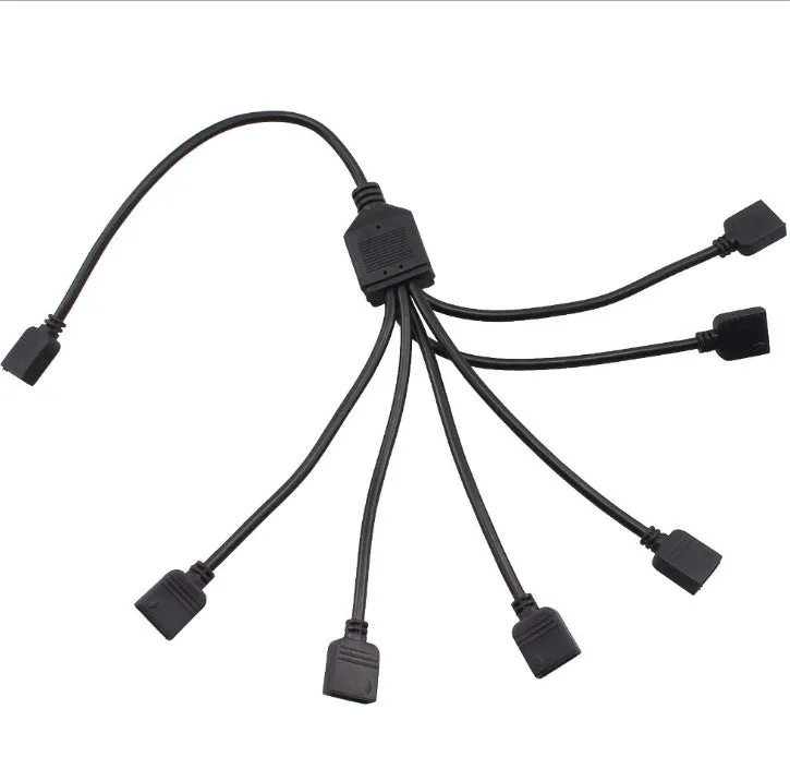 RGB LED atmosphere light kit for car interior with six flexible strips and remote control