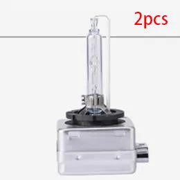 Xenon automotive headlight bulb with aluminium alloy shell and quartz tube, showing D1S and D1R base types.