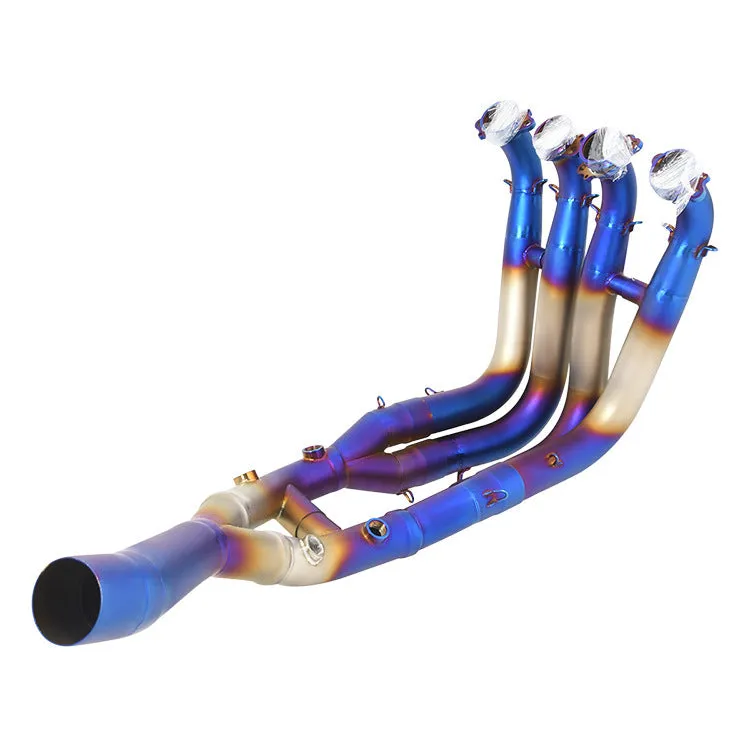 Titanium alloy front exhaust pipe for BMW S1000RR S1000R 19-22 with burning blue finish