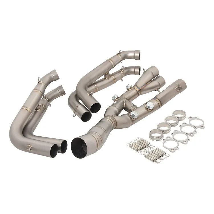 Titanium alloy front exhaust pipe for BMW S1000RR S1000R 19-22 with burning blue finish