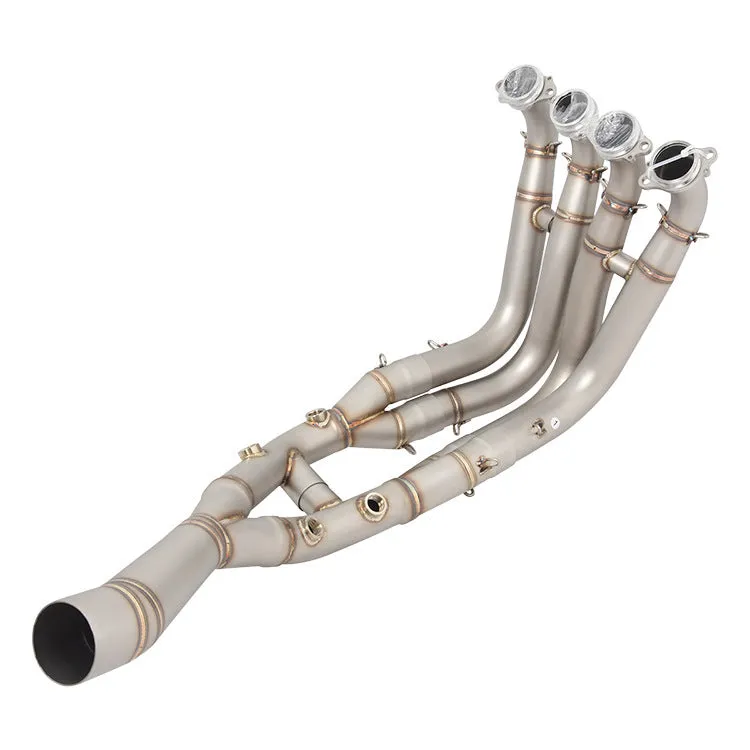Titanium alloy front exhaust pipe for BMW S1000RR S1000R 19-22 with burning blue finish