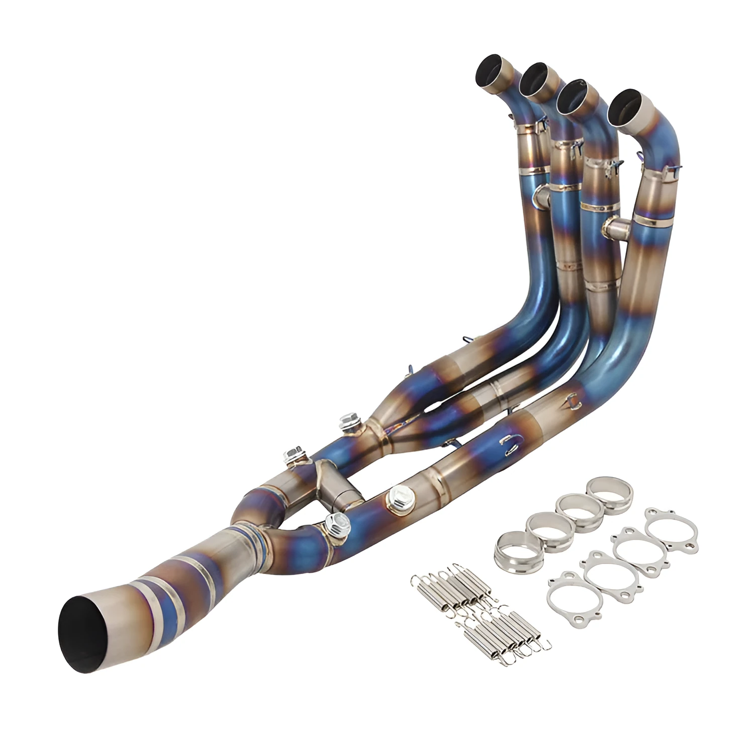 Titanium alloy front exhaust pipe for BMW S1000RR S1000R 19-22 with burning blue finish