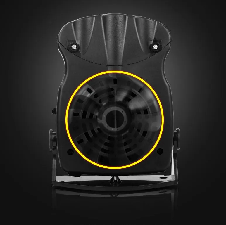 Electric car 12V heater defroster with three air outlets and 180-degree rotating base, black colour
