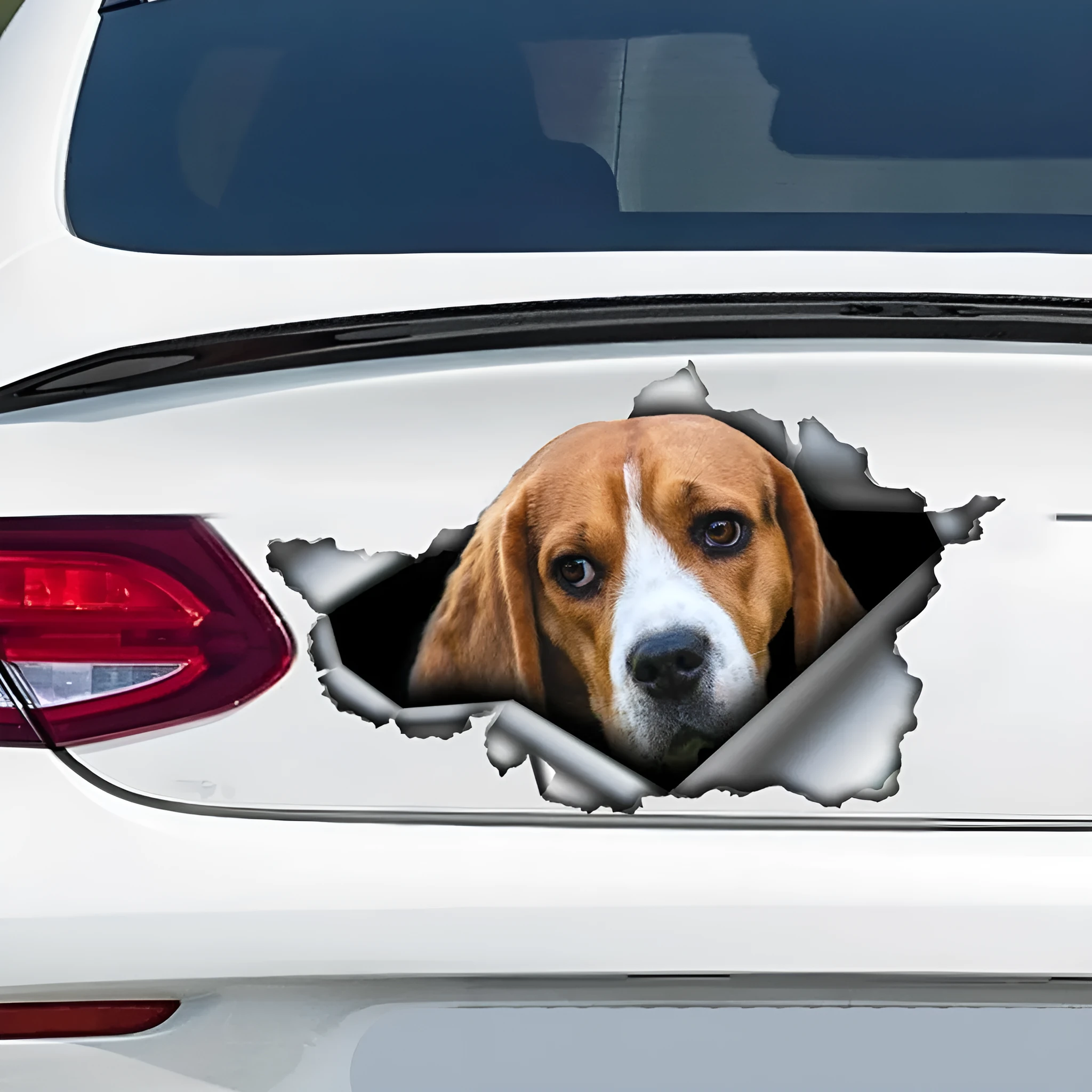 Car tail pet pattern sticker in picture colour, 20x15cm polyethylene decal for vehicle exterior