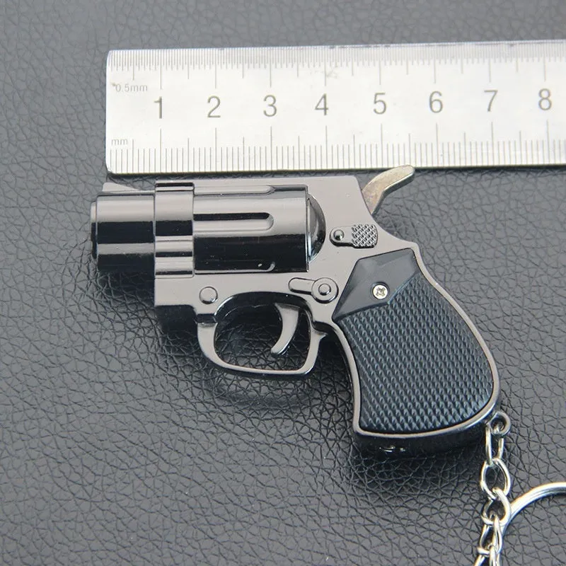 Metal keychain windproof toy lighter in four colours black bronze gold and red bronze