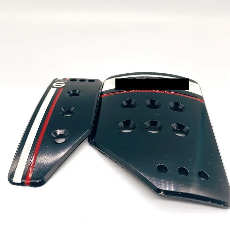 Aluminium alloy manual transmission car pedal set in grey or black with installation screws and nuts