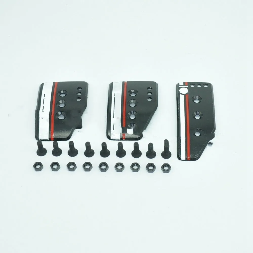 Aluminium alloy manual transmission car pedal set in grey or black with installation screws and nuts