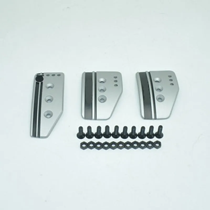 Aluminium alloy manual transmission car pedal set in grey or black with installation screws and nuts