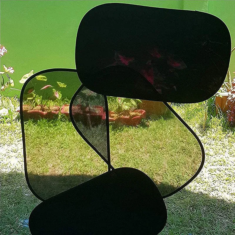 PVC glass full sunshade curtain for car window with 80gsm mesh and electrostatic film