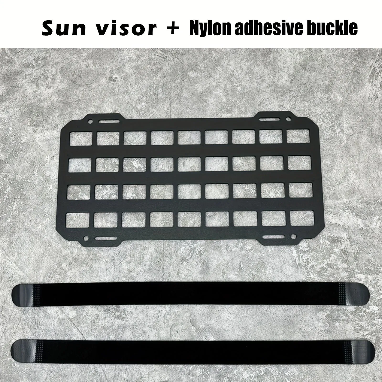Black rigid PC+ABS MOLLE visor plate for car truck sun visor storage of tactical gear