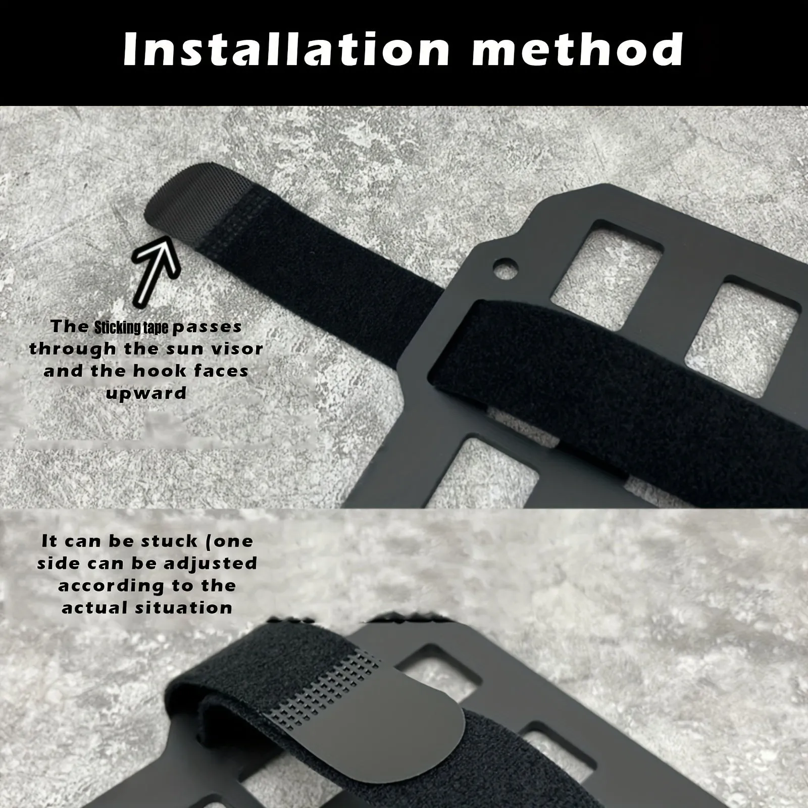 Black rigid PC+ABS MOLLE visor plate for car truck sun visor storage of tactical gear