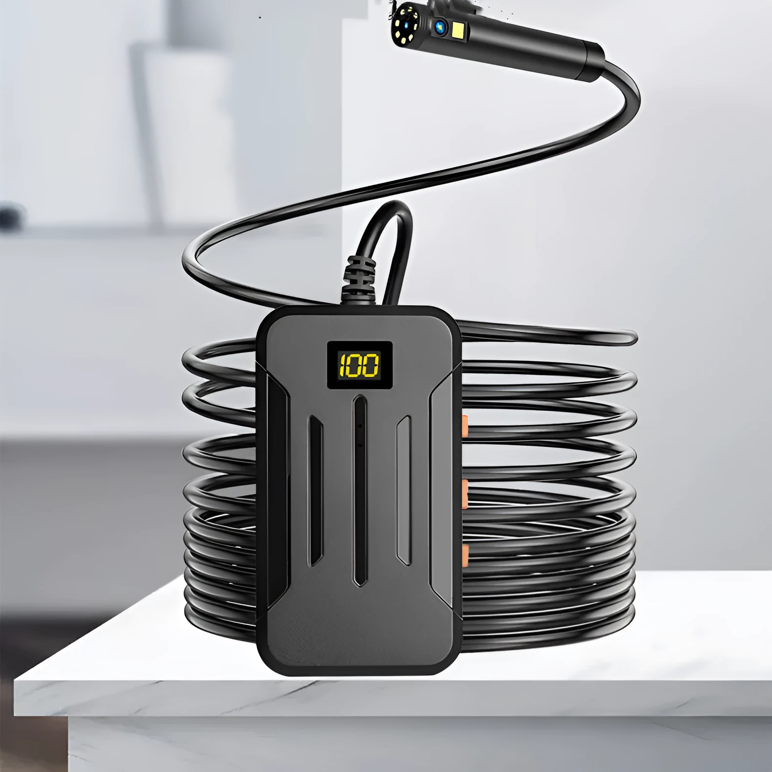 Wireless dual lens endoscope camera with 5.5mm and 8mm waterproof probes for smartphone inspection