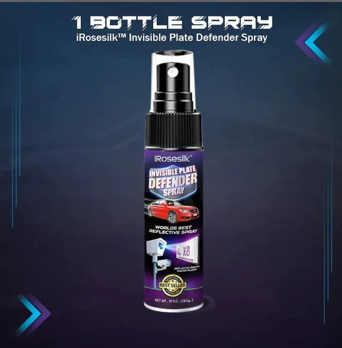Invisible license plate spray clear coat 30ml PET bottle with label and spray nozzle on a white background