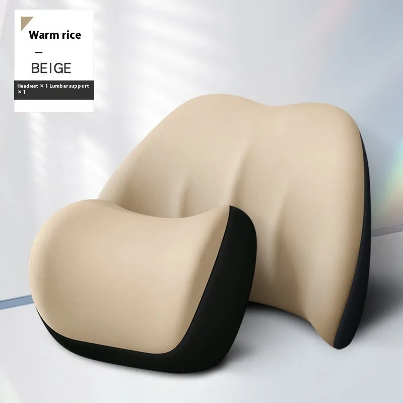 Memory foam automotive waist cushion in black elastic fabric for car lumbar support