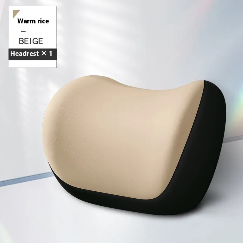 Memory foam automotive waist cushion in black elastic fabric for car lumbar support