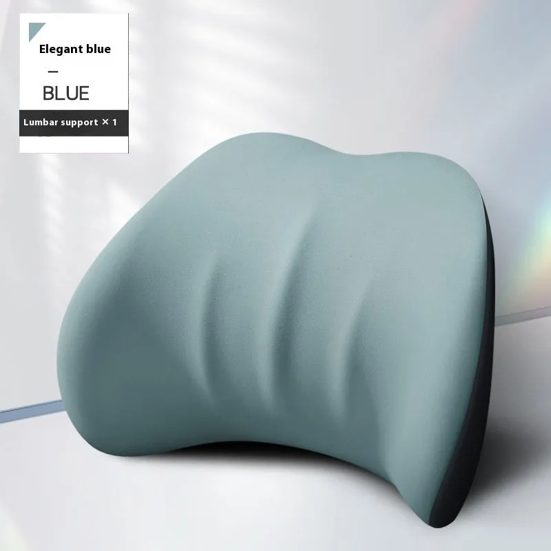 Memory foam automotive waist cushion in black elastic fabric for car lumbar support