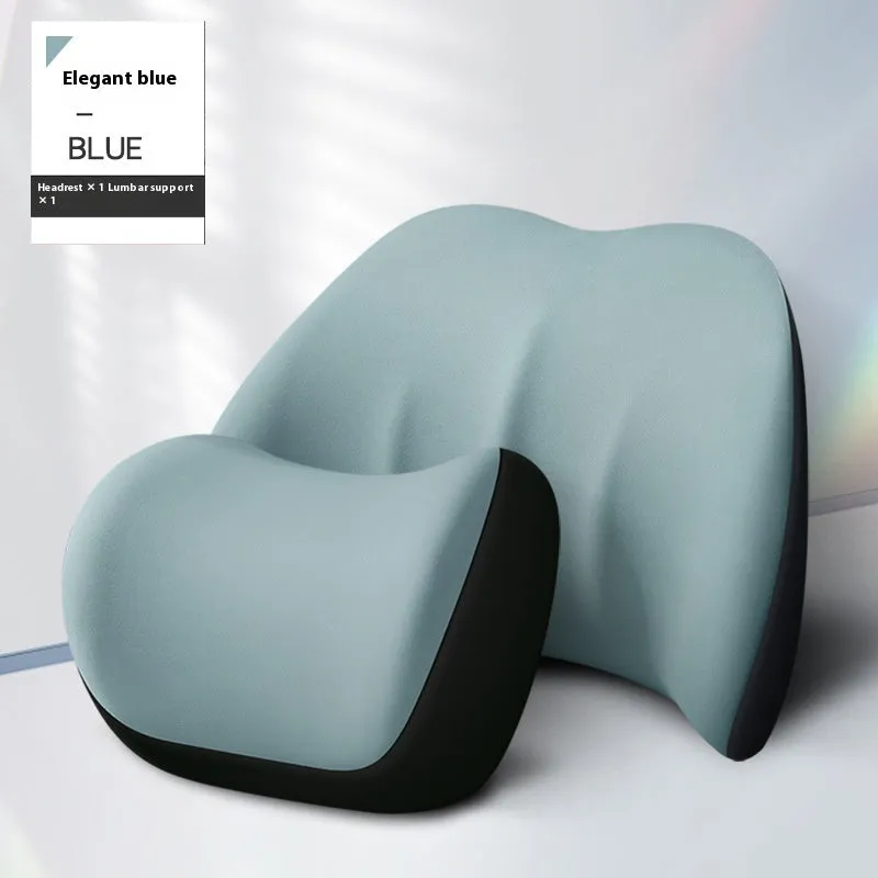 Memory foam automotive waist cushion in black elastic fabric for car lumbar support