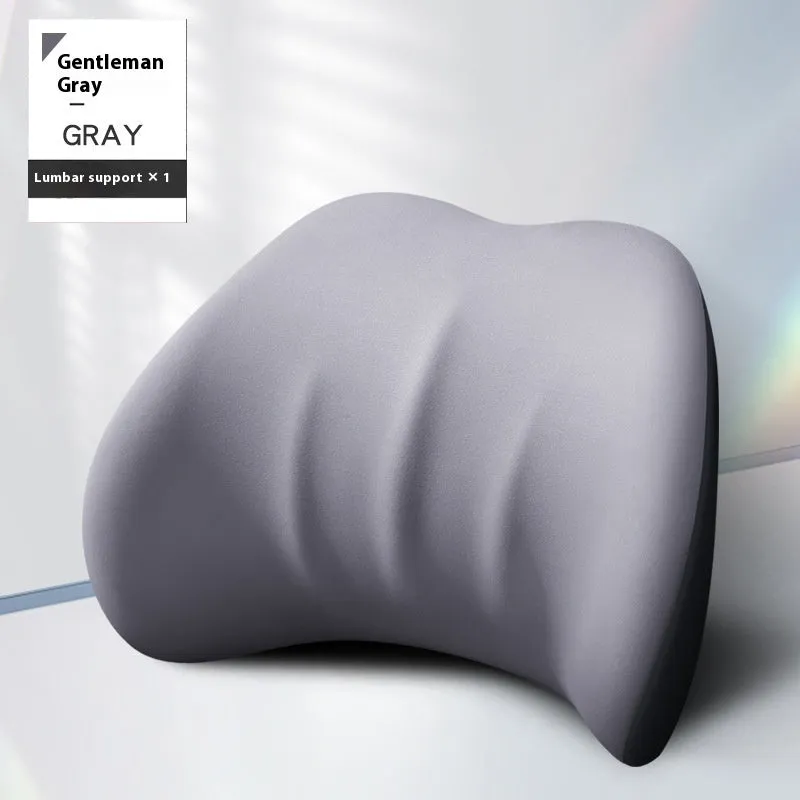 Memory foam automotive waist cushion in black elastic fabric for car lumbar support