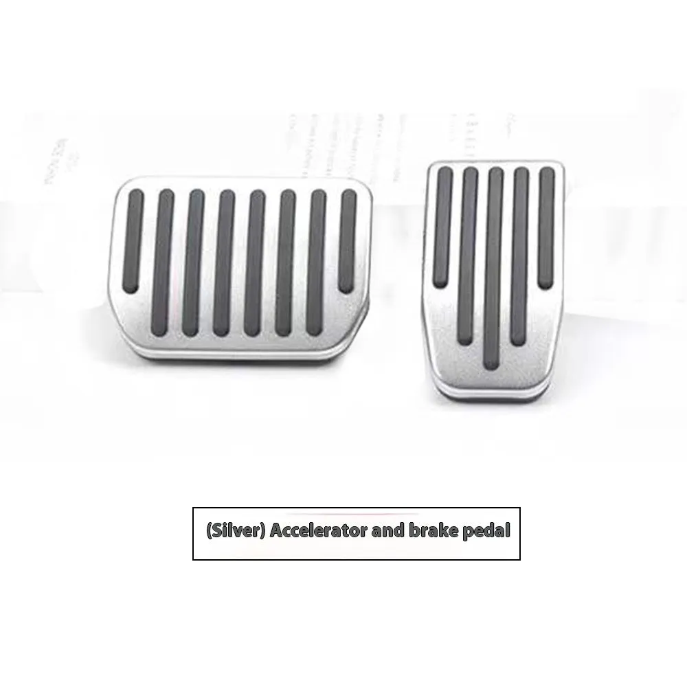 Tesla Model 3 Y aluminium alloy anti-skid car accelerator and brake pedal set in silver