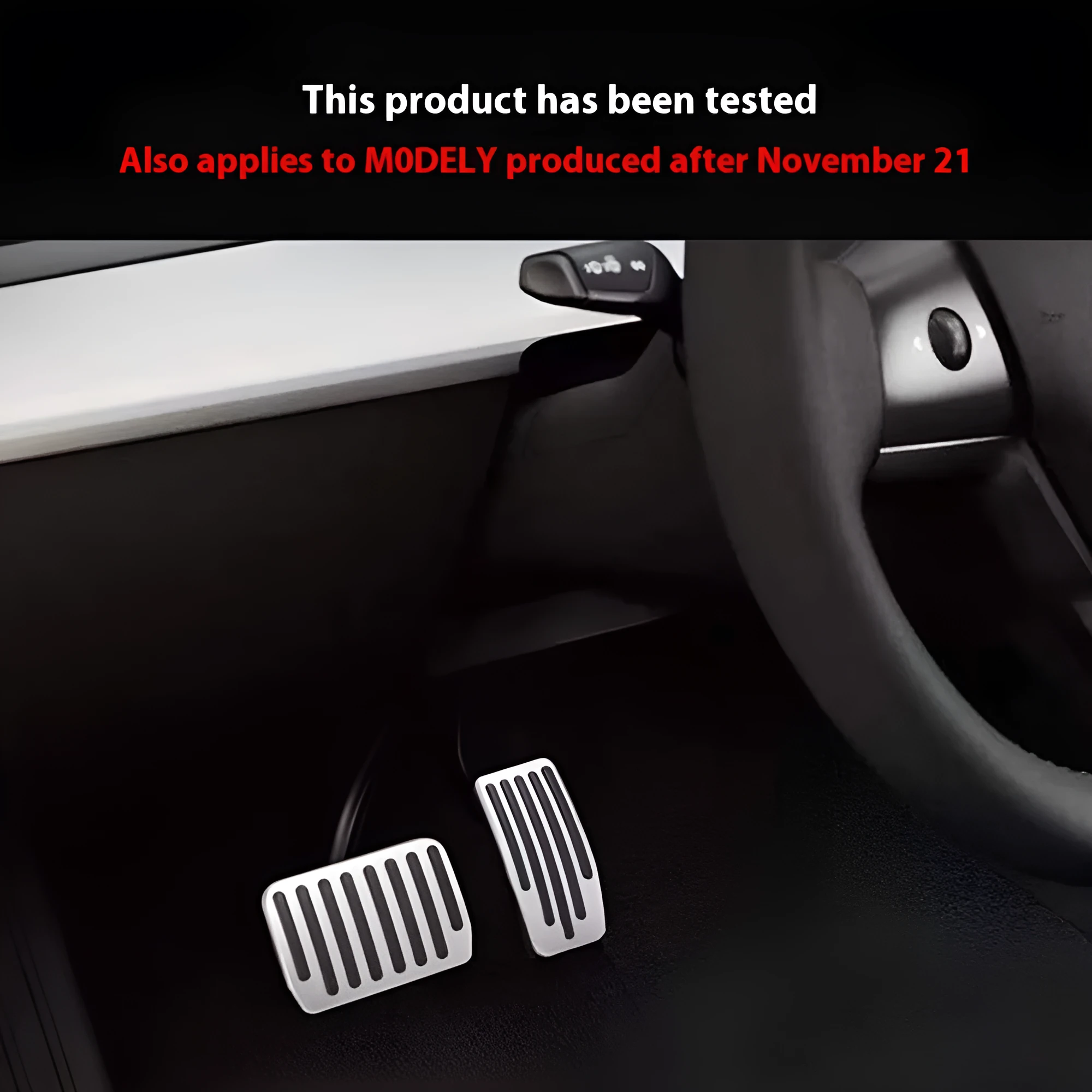 Tesla Model 3 Y aluminium alloy anti-skid car accelerator and brake pedal set in silver