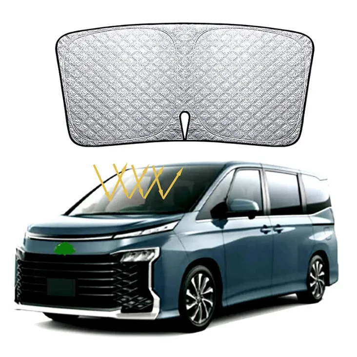 Silver reflective sunshade for Toyota Noah Voxy 90 series front windshield