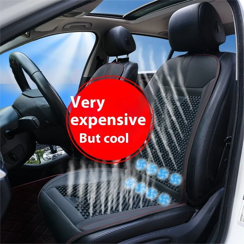 Black car seat ventilation cushion with 4 fans for 12v vehicles, without backrest