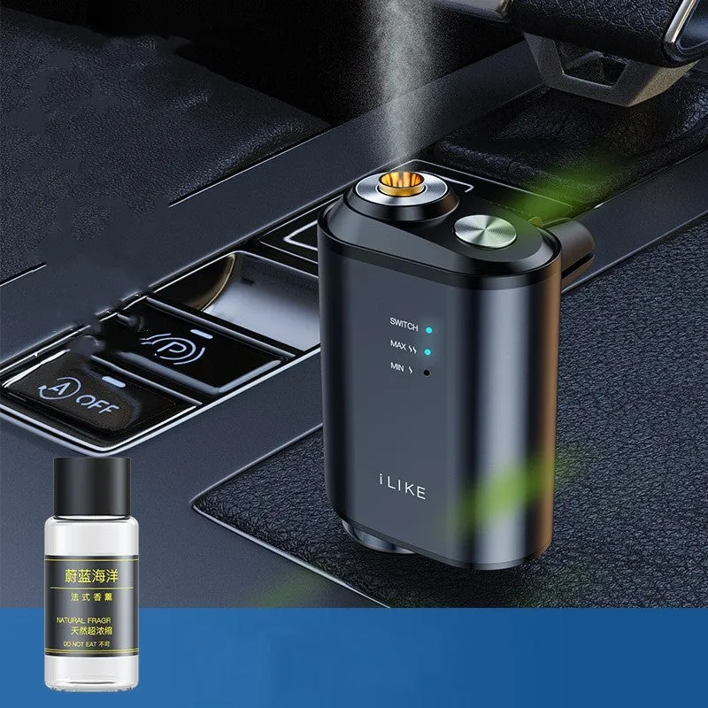 Black car aromatherapy smart fragrance diffuser with ocean perfume bottle, PP PC aluminium alloy build