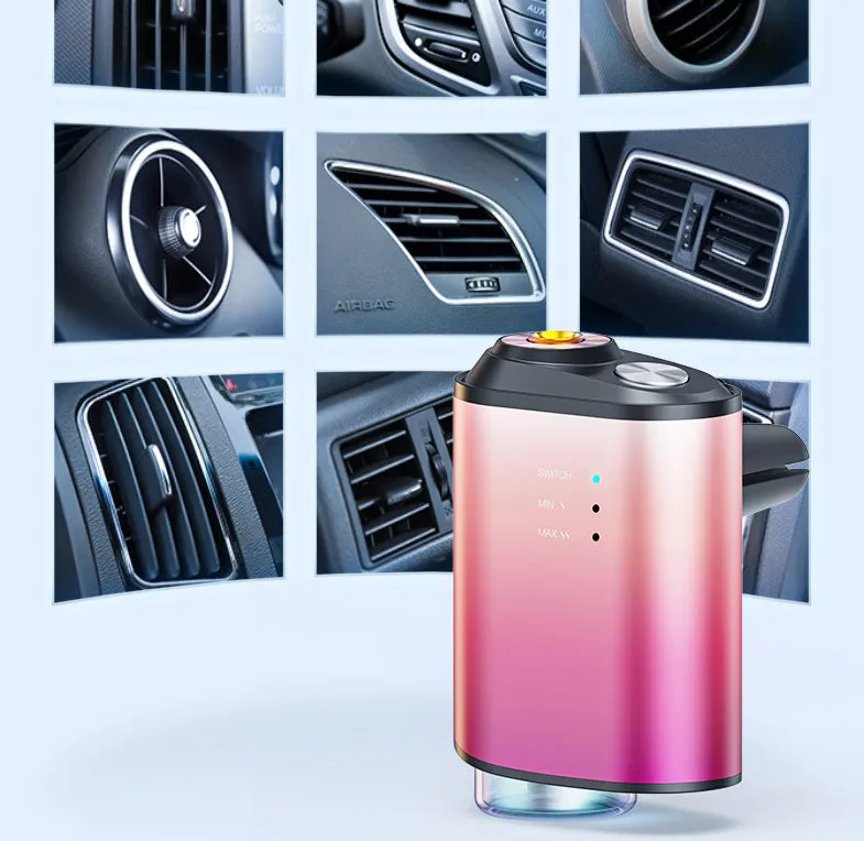 Black car aromatherapy smart fragrance diffuser with ocean perfume bottle, PP PC aluminium alloy build