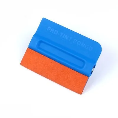 ABS plastic car vinyl film scraper tool with options for deerskin or wool scraping head.