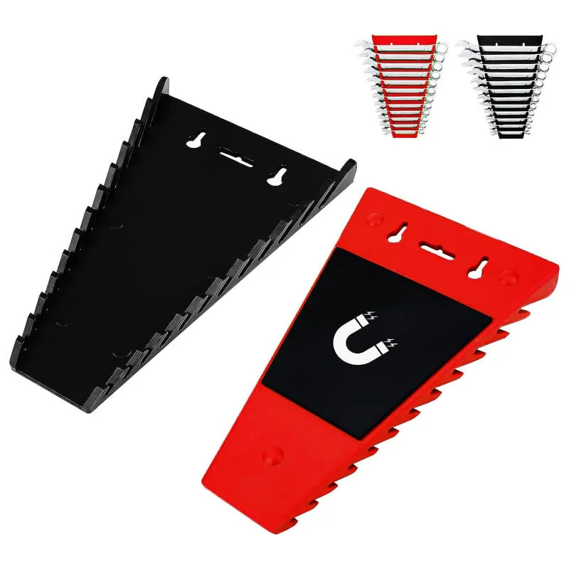Magnetic wrench holder set of two removable racks with ABS magnet construction in black and green colour