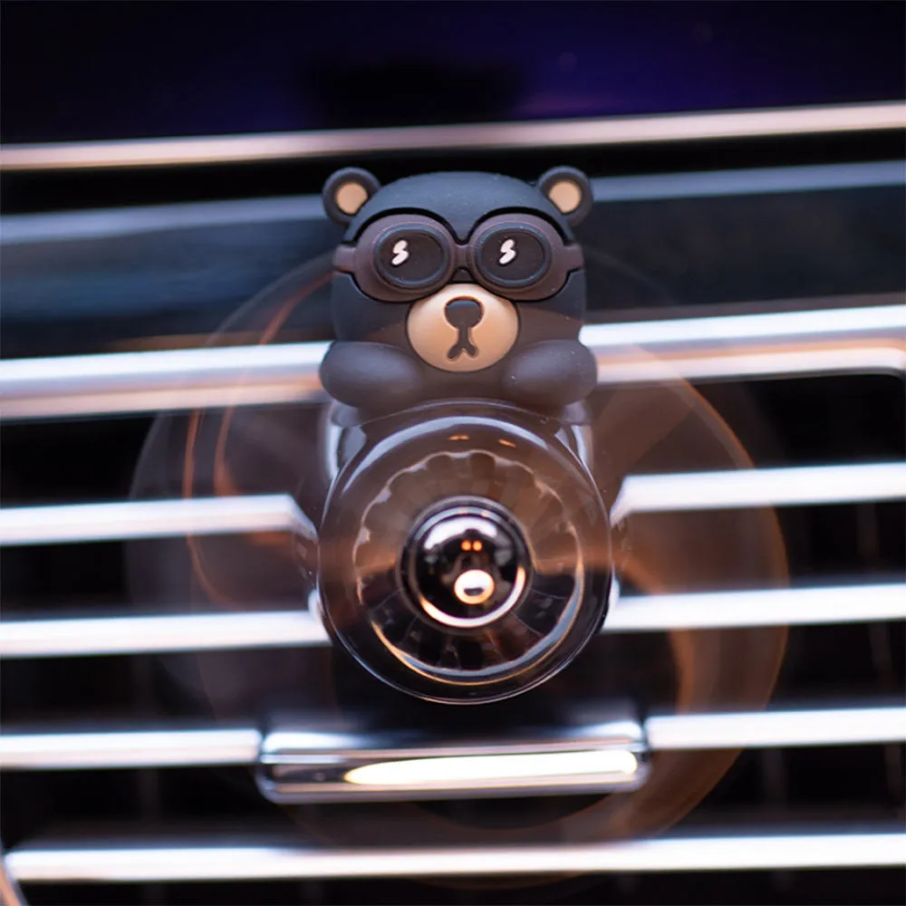 Black cartoon car air outlet aromatherapy diffuser clipped on a car vent, 62x60x53mm