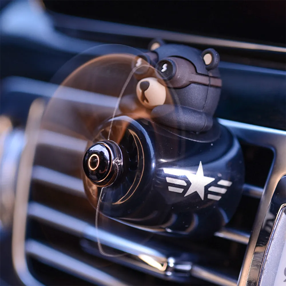 Black cartoon car air outlet aromatherapy diffuser clipped on a car vent, 62x60x53mm